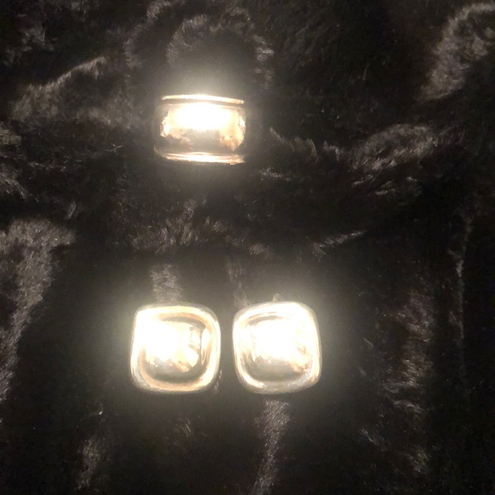 Sterling silver ring and earring set